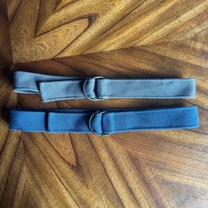 Canvas‎ D‑Ring Belts (Set of 2) Gray Blue Casual Adjustable Size 29